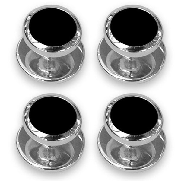 Sterling Silber Schwarzer Onyx Shirt Ohrstecker