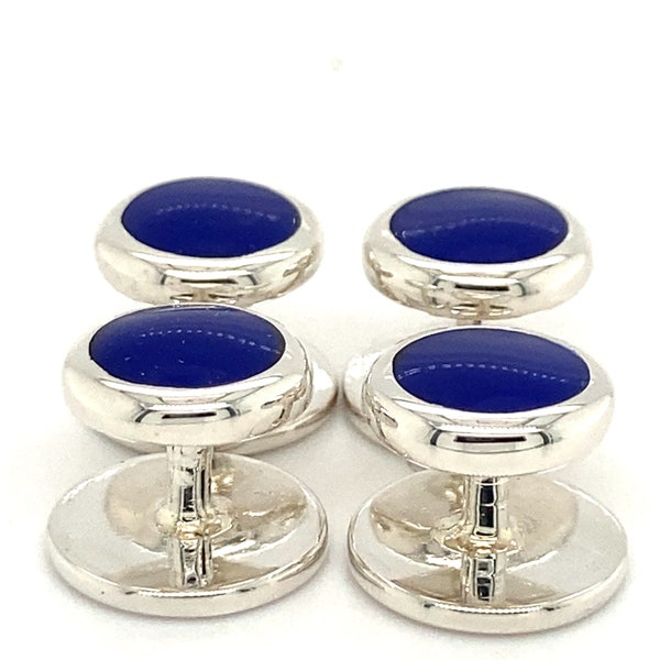 Sterling Silver Lapis Shirt Studs