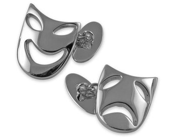 Sterling silver Comedy and Tragedy cufflinks