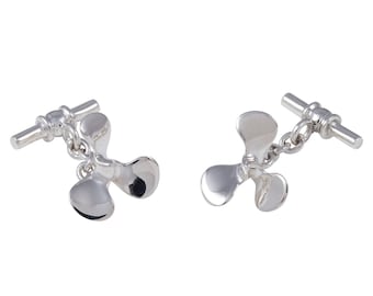 Sterling Silver Boat Propeller Cufflinks