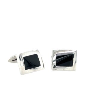 Beautiful Sterling Silver & Black Onyx Cufflinks