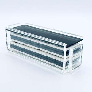 Modern Double Six Domino Set with Smoke Lid