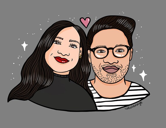 Custom Couple Portrait Paper Anniversary Gift for Couple, New Parent Gift 40th Birthday Gifts for Women