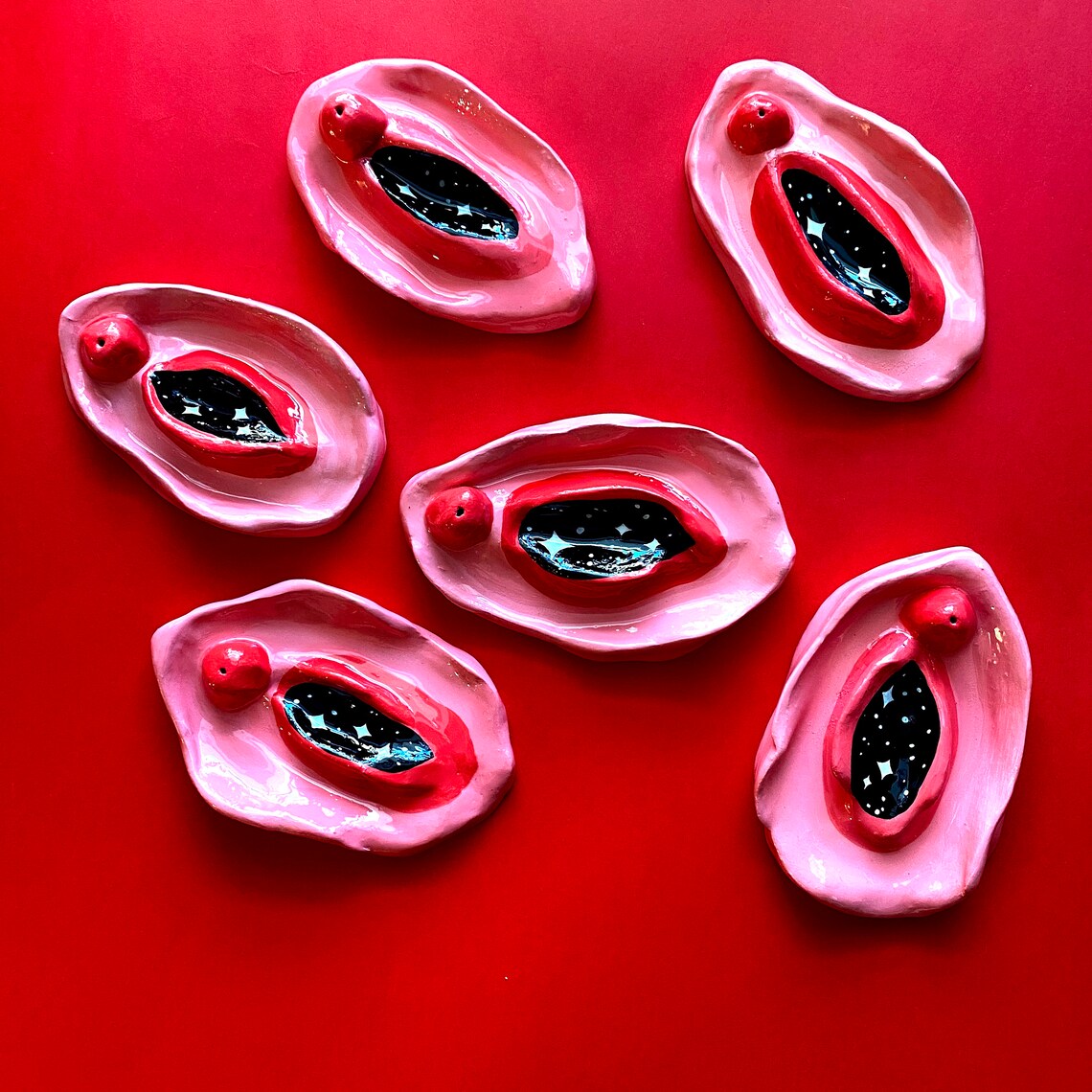 Ceramic Vulva vagina sculpture incense holder queer feminist Etsy