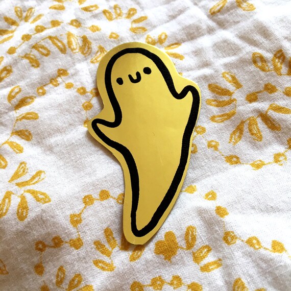 Gold Halloween Scary Cute Ghost Sticker Spooky Ghost Gold Etsy
