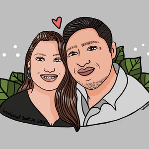 Custom couple portrait anniversary valentine's wedding gift idea, family portrait personalized gift, girlfriend wife husband gift idea image 8