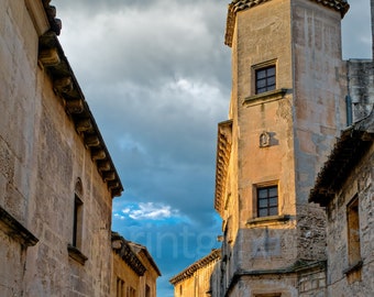 Les Baux-de-Provence, France, Van Gogh, Medieval, Vintage, Renaissance, French Scene, Cobblestone Alley, Wall Decor, Instant download, jpeg