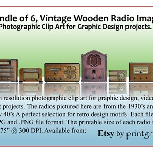 Vintage Radio Clip Art, Digital Clip Art, Digital Graphics, Instant Download, Antique Radios, Vintage Images, Retro Tech, Antiques, PNG&JPG
