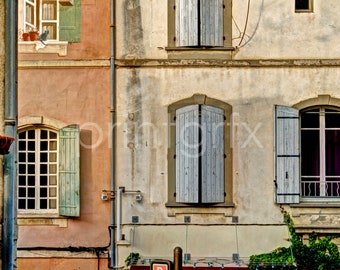 Shuttered Windows in Provence, France, Digital Download, Van Gogh, Medieval, Vintage, Antiquity, Renaissance, French Scene, Wall art, Arles