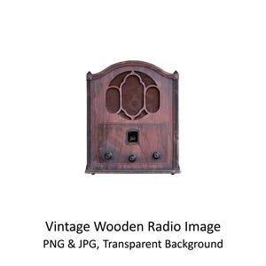 Cathedral style Vintage Radio Clip Art, Digital Clip Art, Transparent Background, Wooden radio, Antique Radio, Image, Retro Tech, Antique