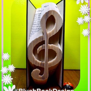 Treble Clef Music Note Book Folding Pattern PDF