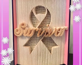 Survivor Awareness Ribbon Multi Layer Book Folding Pattern