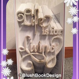 La vida es para vivir Patrón de plegado de libros Regalo de plegado de libros