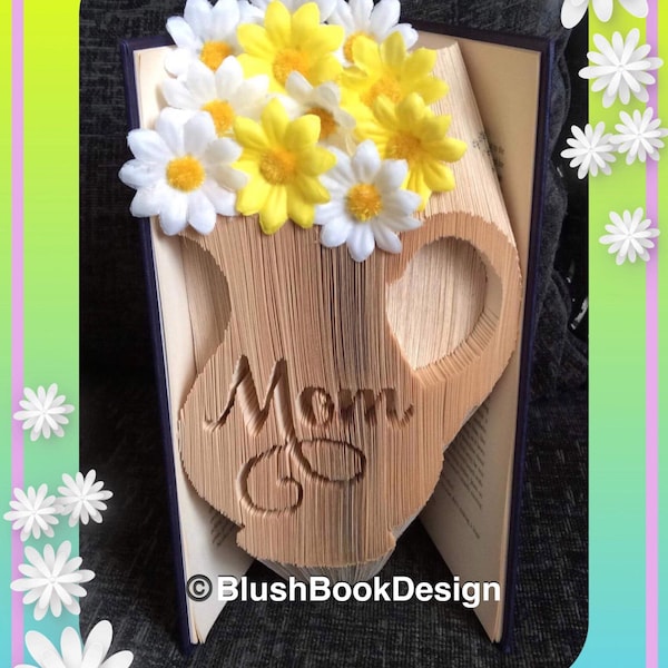 Mom Vase Flower Jug Book Folding Pattern Unique Gift Combination Method