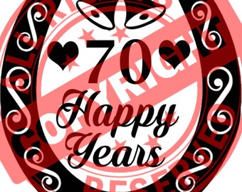 70 Happy Years Anniversary Horseshoe Book Folding Pattern Combi Method