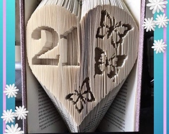 21 Heart with butterflies book folding pattern bookart pdf