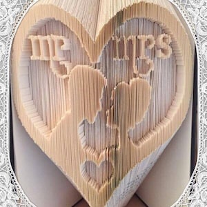 Mr & Mrs Bride and Groom Heart Book Folding Art Pattern unusual unique wedding gift