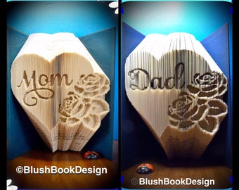 Mom and Dad Hearts Book Folding Pattern Double Pack Bundle