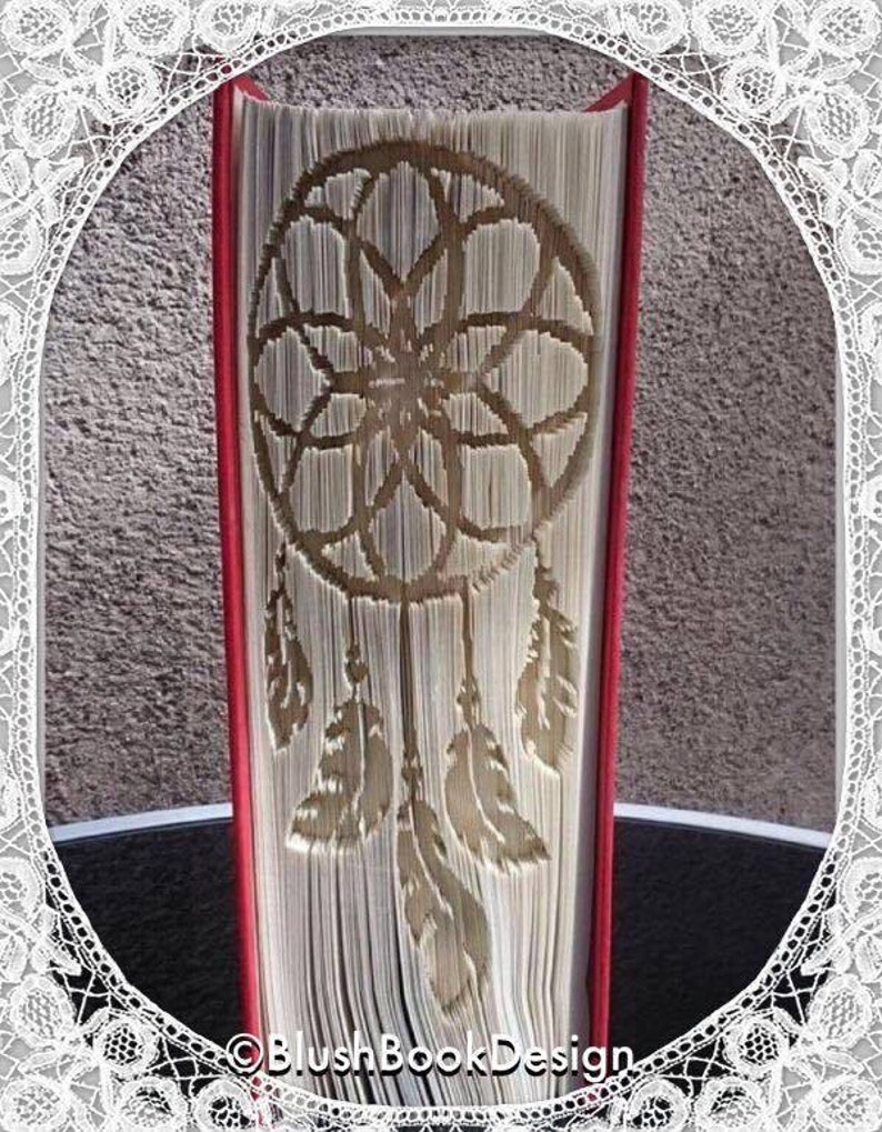 Dream Catcher Book Folding Art Pattern Spiritual Mystical Etsy
