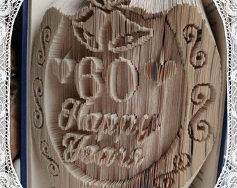 60 Happy Years Horseshoe Diamond Wedding Anniversary Book Folding Art Pattern Wedding Gift