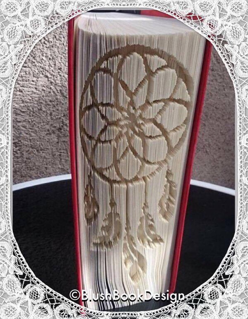 Dream Catcher Book Folding Art Pattern Spiritual Mystical Etsy
