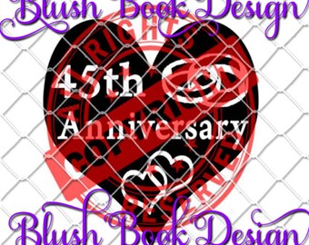 45th Anniversary Heart Book Folding Pattern Combi Method Unique Unusual Gift