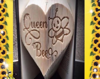 Queen Bee Cute Book Folding Pattern Book Art Unique Unusual Gift PDF Paper Craft