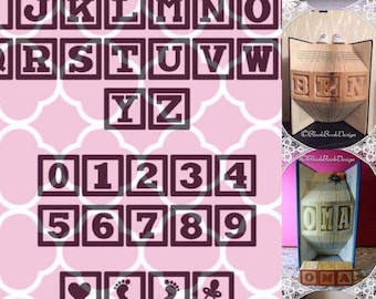 Full Alphabet Baby Blocks Book Folding Art Pattern including numbers & shapes