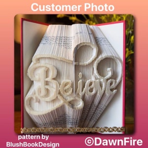 Believe book folding pattern combi method bookart unusual unique gift