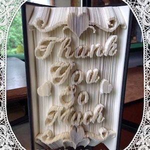 Thank You So Much Buch Folding Art Pattern Ungewöhnliches Einzigartiges Dankeschön Geschenk für Freund Kollege Familie