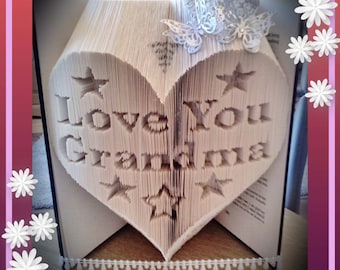 Love You Grandma  Book Folding Pattern Unique Gift Combination Method