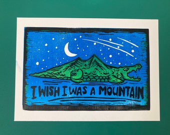 Gator Mountain - Jamgrass linocut print