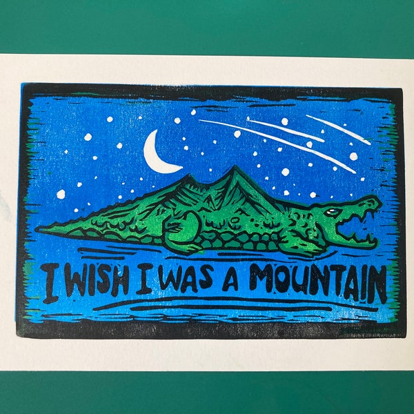 Gator Mountain - Jamgrass linocut print