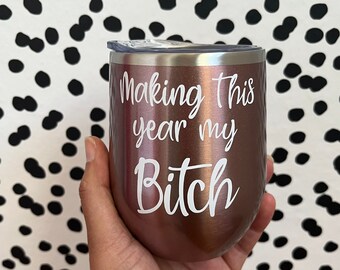 Vaso de vino Girl Boss: regalo de CEO aislado de acero inoxidable