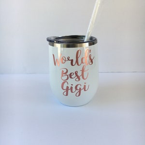 Weltbester Gigi, Edelstahl Becher, Muttertagsgeschenk, Personalisiertes Geburtstagsgeschenk, Personalisierte Tasse, Gigi Glas