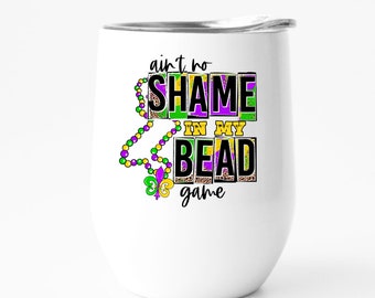 Mardi Gras Tumbler, Funny Bead Game Wine Cup, Louisiana Gift