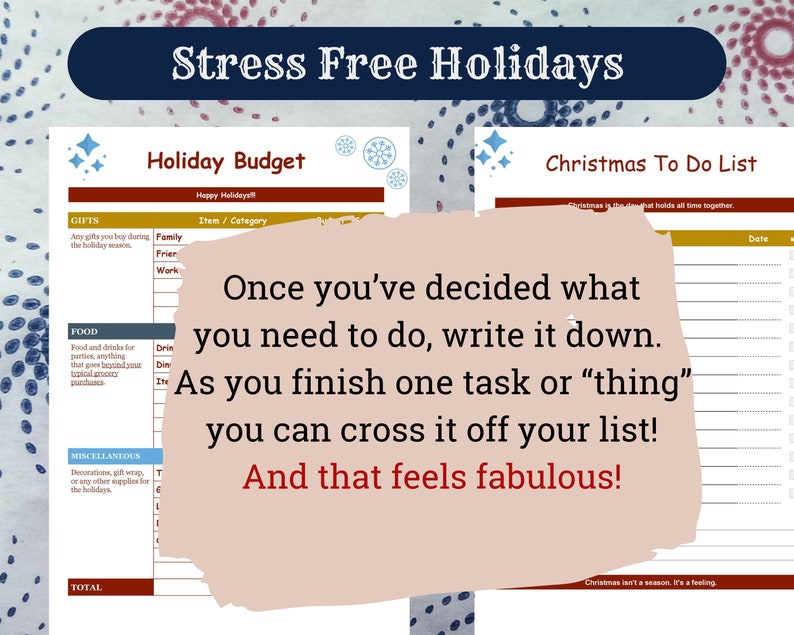 To Do list for Christmas Holidays Printable /& Digital Template