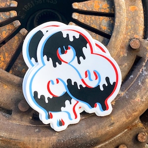 Bonnaroo Music and Arts Festival - DrippyRoo - Sticker - Trippy Drip Melting 3D Effect Water Bottles, Cars, Laptops, Tumblers, Hydroflasks