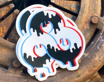 Bonnaroo Music and Arts Festival - DrippyRoo - Sticker - Trippy Drip Melting 3D Effect Water Bottles, Cars, Laptops, Tumblers, Hydroflasks
