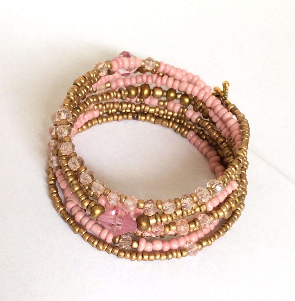 Pink Wrap Bracelet Stack Bracelet Layering Necklace Southwest Style