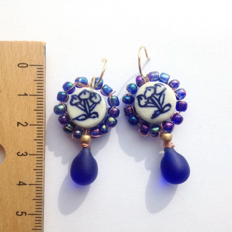 Aquamarine Earrings Blue Earrings Bead Earrings Beaded Earrings