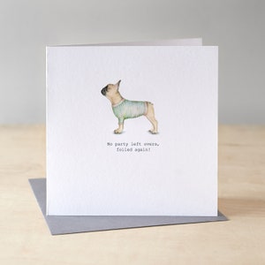 Carte d'anniversaire de bouledogue français. Carte d'anniversaire drôle de Frenchie. Carte d'anniversaire pour lui.