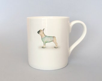 Bone china French bulldog mug.   Free P&P