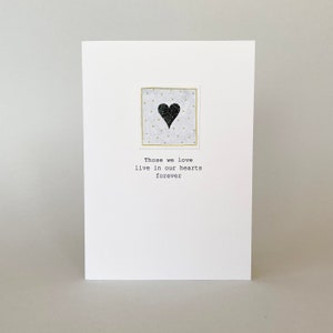 Carte de condoléances avec coeur en relief | Carte de sympathie faite à la main | Carte de deuil | Désolé pour votre perte | Carte Pensées à vous
