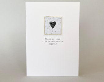 Condolence card with embossed heart | Hand made Sympathy card | Bereavement card | Sorry for your loss | Thinking of you card