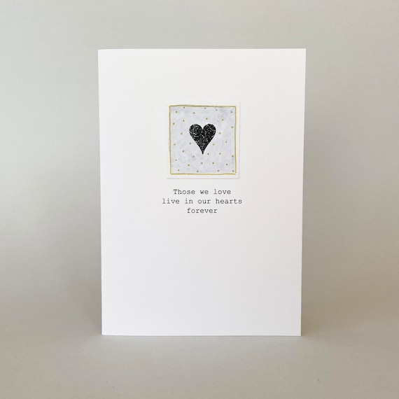 Short and Sweet + Art Card サイン入りアートカード付 Handmade Sympathy Card | Embossed Heart, Watercolour Design - Etsy