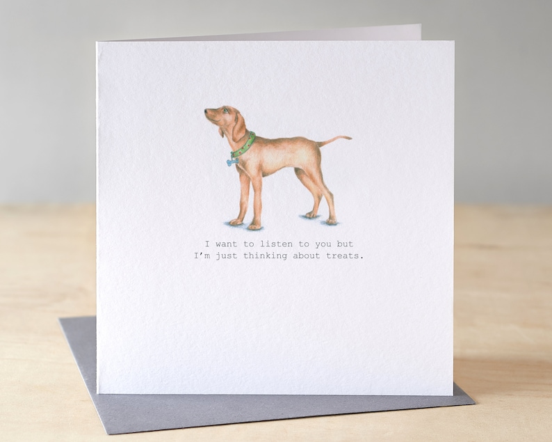 Vizsla birthday card. Funny dog birthday card. Vizsla illustration. Dog lover card. Vizsla drawing. image 1