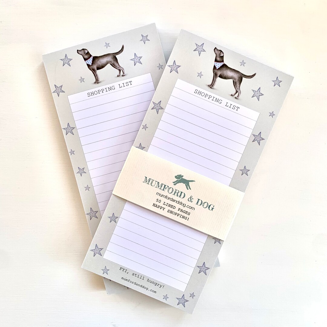 Shopping List Pad With Black Labrador. Mother's Day Gift. Memo Pad