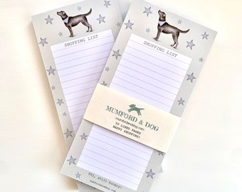 Shopping list pad with Black Labrador. Mother's Day gift. Memo pad. Black lab gift. Shopping organiser