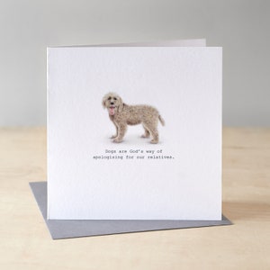 Labradoodle birthday card. Funny labradoodle card. Funny card for brother. Funny birthday card for sister. Funny relative birthday card. image 1